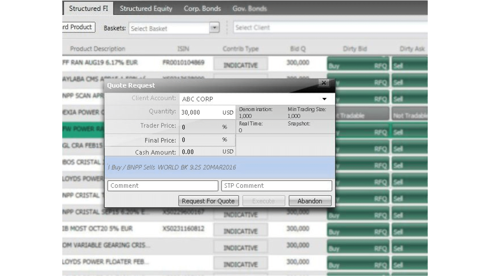 Structured fixed income products
